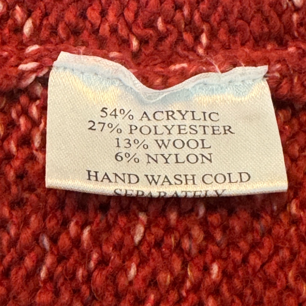 ALPS deep red vintage soft zip up sweater L - Picture 8 of 8